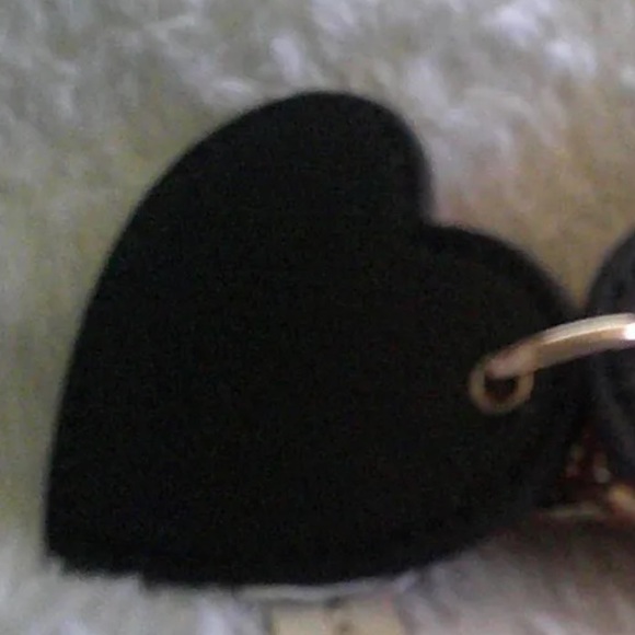 Coach NWT Leather Double Heart Mirror in Leopard Print Bag Charm Keychain - Picture 5 of 11